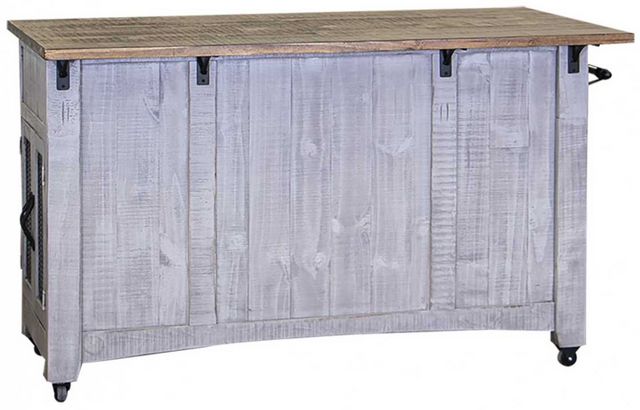 International Furniture Direct Pueblo Gray Gray/Natural Brown Kitchen Island-1