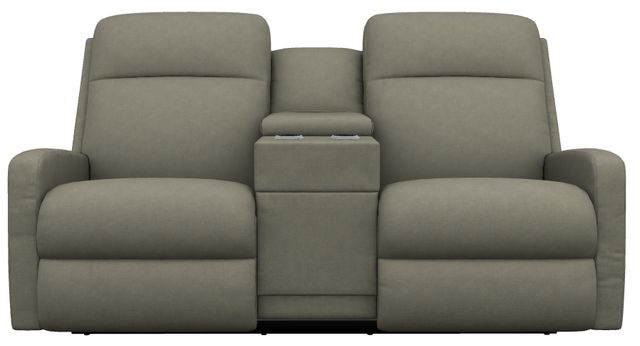 La-Z-Boy® Finley Pewter Power Wall Reclining Loveseat with Console, Headrest, and Lumbar-1