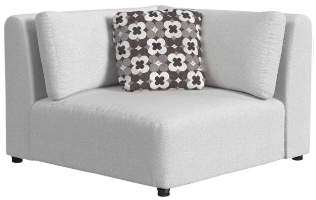 Elements International Zandara 5-Piece Beige Olefin Outdoor Modular Sectional-4