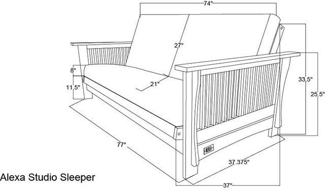 Kodiak Furniture Alexa Black Walnut/Monte Toro Taupestone Full Futon-2
