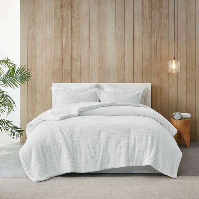 Olliix by True North by Sleep Philosophy Laurie Ivory Full/Queen Plush to Sherpa Comforter Set-2