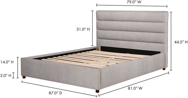Moe's Home Collection Takio Light Grey King Bed-1