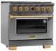 Kucht Professional KX Series 36" Titanium Stainless Steel Pro Style Dual Fuel Liquid Propane Gas Range with Kucht Horus Thermostat-4