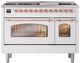 Ilve® Nostalgie II Series 48" White Pro Style Dual Fuel Range-0