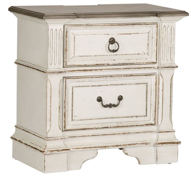 Liberty Furniture Abbey Park Antique White/Weathered Brown Nightstand-0