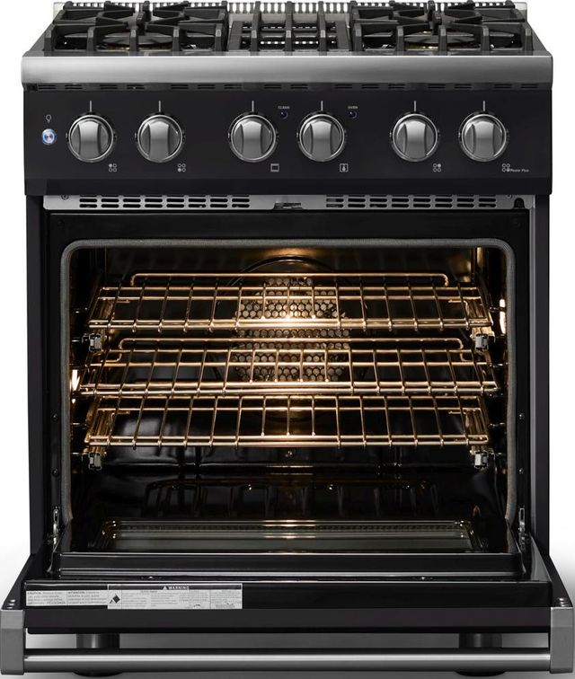 Viking® 5 Series 30" Onyx Pro Style Dual Fuel (NG) Range with Polished Chrome Trim-1