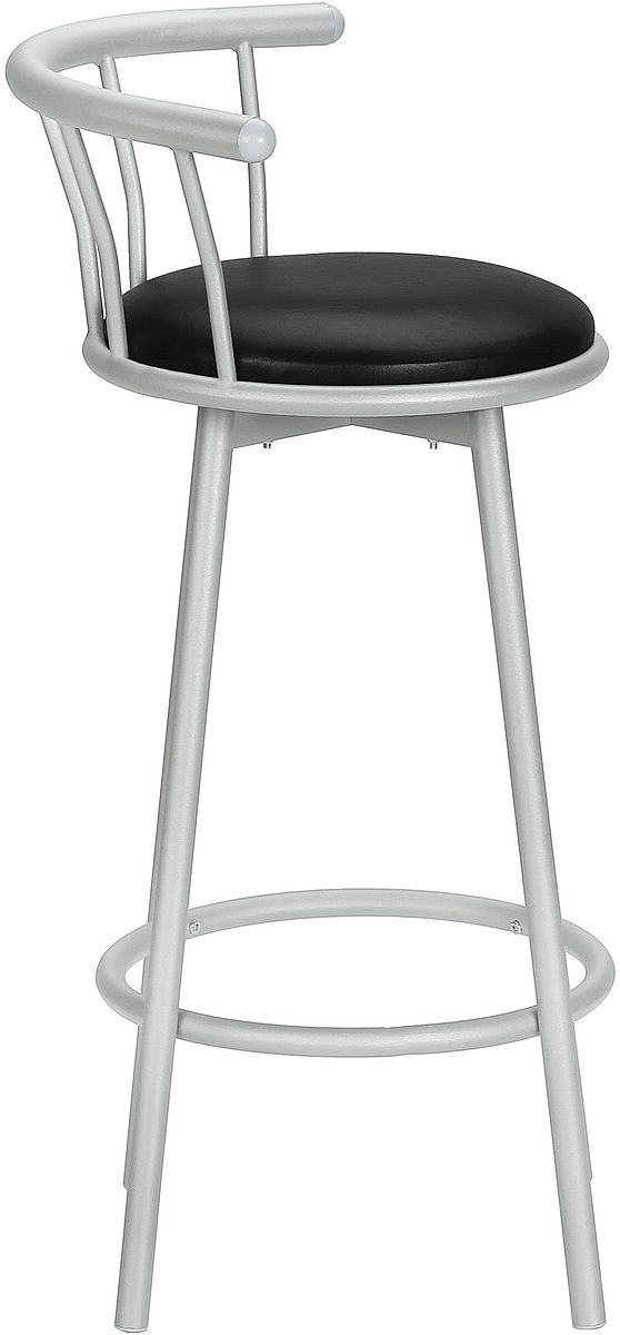 Monarch Specialties Inc. 2-Piece Black/Silver Swivel Barstools Set-3