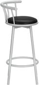 Monarch Specialties Inc. 2-Piece Black/Silver Swivel Barstools Set-3