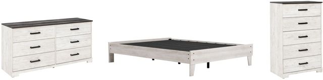Signature Design by Ashley® Shawburn 3-Piece Whitewash Queen Platform Bed Set-0