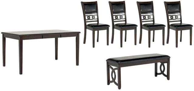 New Classic® Home Furnishings Gia 6-Piece Black/Dark Brown Dining Table Set-0