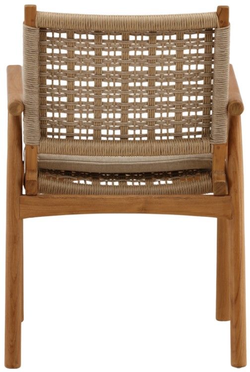 Dovetail Furniture Alea 2-Piece Natural/Sand Fabric/Wicker/Wooden Outdoor Dining Chair Set-2