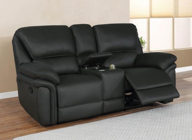 Coaster® Breton Dark Charcoal Reclining Upholstered Tufted Back Motion Loveseat-4