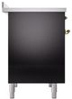 Ilve® Nostalgie II Noblesse 40'' Glossy Black Pro Style Induction Range with Brass Trim-2