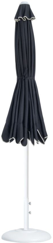 Meridian Furniture Amalfi Black/Matte White Aluminum Outdoor Patio Umbrella and Round Base-1
