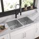 Elkay Crosstown® 3-Piece Polished Satin 33" x 22" x 9" 1-Hole Equal Double Bowl Dual Mount Sink Set-2