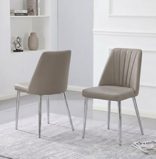 Cramco Jerry Chrome/Mocha Dining Side Chair-2