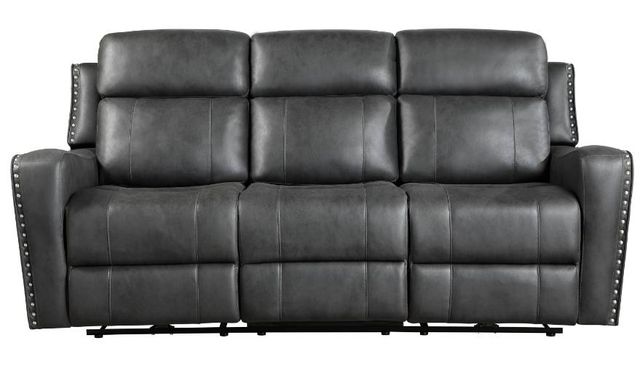 Homelegance® Kellen Smoky Gray Double Power Reclining Sofa-2