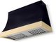 La Cornue Cornufé Marquee 44" Matte Black Wall Mounted Range Hood with Polished Brass Trim-0