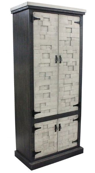 American Heartland Manufacturing Rustic Two-Tone Mosaic Double Door Pantry-0