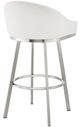 Armen Living Eleanor Brushed Stainless Steel/White Steel 30'' Barstool-4