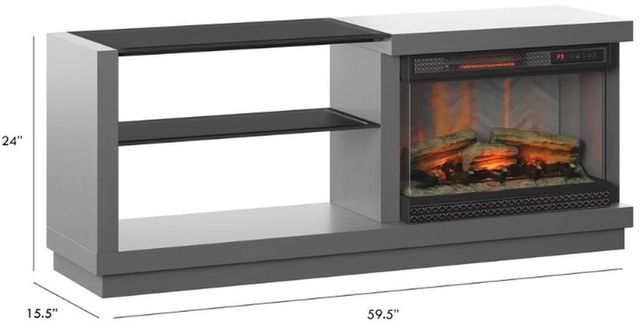 ClassicFlame® Antique Gray TV Stand for TVs up to 65" with Electric Fireplace-2