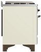 Ilve® Majestic III 60" Antique White Pro Style Dual Fuel Liquid Propane Range with Solid Door and Burnished Trim-4