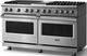 Viking® 5 Series 60" Stainless Steel Pro Style Dual Fuel (LP) Range with Polished Chrome Trim-2