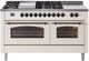Ilve® Nostalgie II Series 60" Antique White Pro Style Dual Fuel Range-0