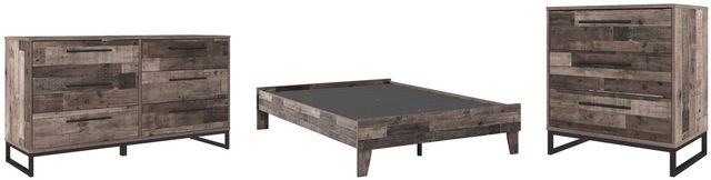 Signature Design by Ashley® Neilsville 3-Piece Multi Gray Full Platform Bed Set-0