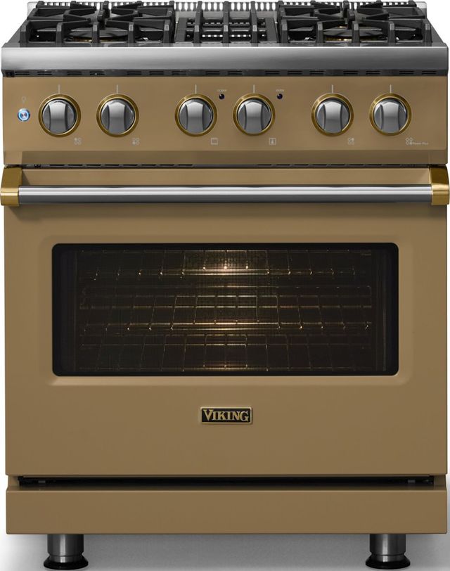 Viking® 5 Series 30" Golden Hour Pro Style Dual Fuel (LP) Range with Polished Chrome Trim-2
