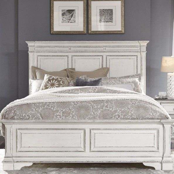 Liberty Furniture Abbey Park Antique White Queen Panel Bed-1
