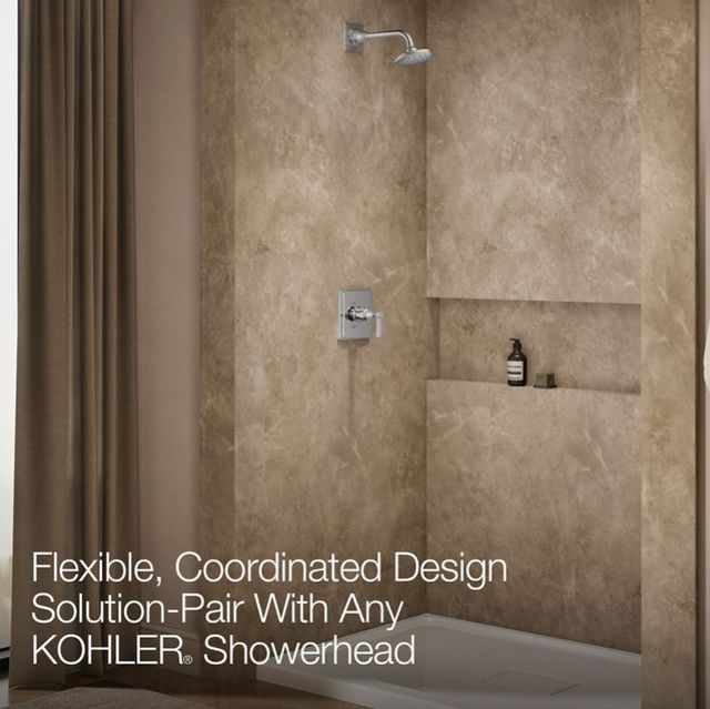 KOHLER® Pinstripe® Pure Rite-Temp® Polished Chrome Shower Trim Kit with Lever Handle-4