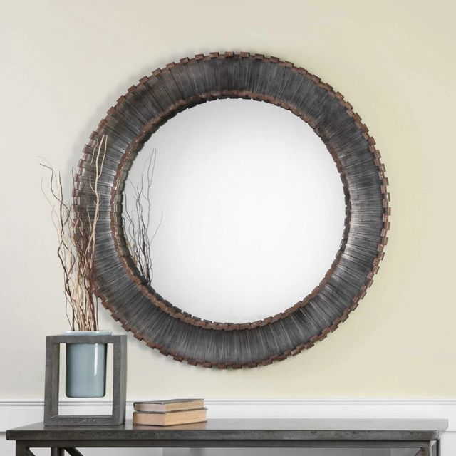 Uttermost® Tanaina Silver Round Mirror-1
