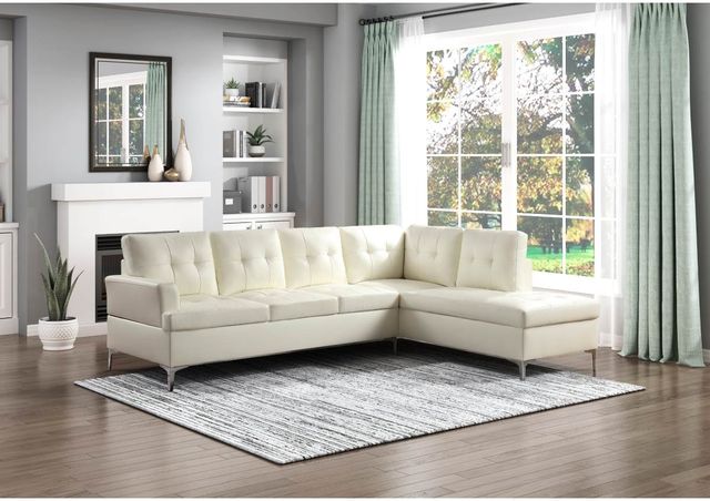 Homelegance® Barrington 2-Piece White Right-Arm Facing Sofa Sectional and Chaise-4