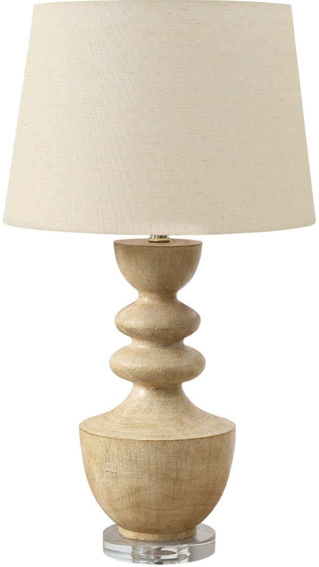 Monarch Specialties Inc. Beige Resin Table Lamp with Beige Shade-0