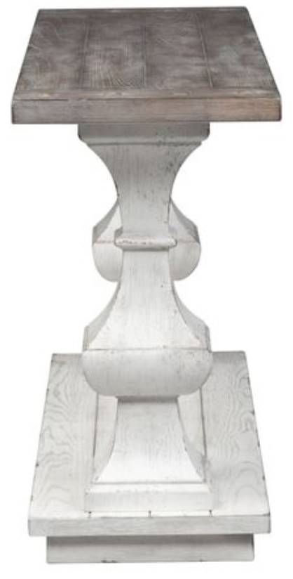 Liberty Furniture Sedona Gravel Sofa Table with Heavy Distressed White Base-3