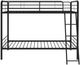 Coaster® Carson Glossy Black Metal Twin Over Twin Bunk Bed-1