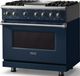 Viking® 5 Series 36" Slate Blue Pro Style Dual Fuel (NG) Range with Polished Chrome Trim-3
