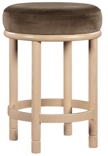 Meridian Furniture Monette Brown/Natural Velvet Upholstered Counter Stool-0