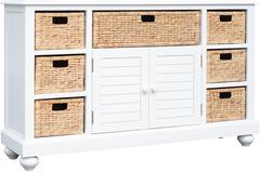Cottage Creek Furniture Bahamas White Basket Cabinet