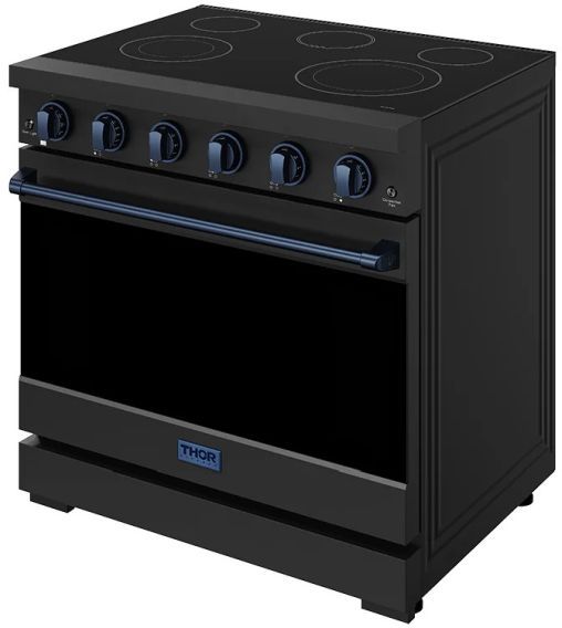 Thor Kitchen® Gordon Ramsay 36" Black/Blue Freestanding Pro Style Electric Range-3