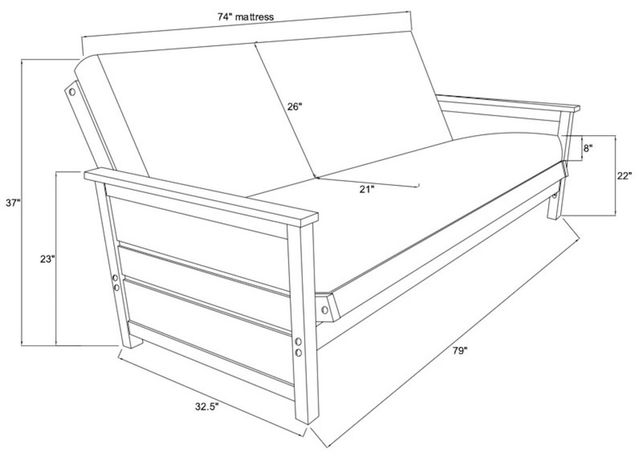 Kodiak Furniture Lexington Canton Gray/Weathered White Full Storage Futon with Mattress-2