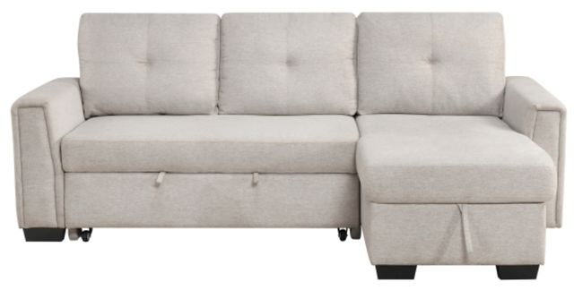 Homelegance® Convene 2-Piece Light Gray Sectional with Reversible Chaise and Pull-out Bed-2