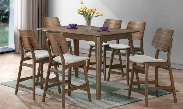 New Classic® Home Furnishings Oscar 7-Piece Walnut Counter Dining Set-1