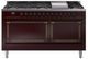 Ilve® Nostalgie II Noblesse 60'' Burgundy Pro Style Dual Fuel Range with Burnished Trim-0