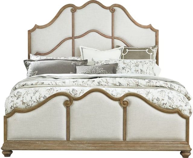 Pulaski™ Weston Hills Flax Seed Queen Upholstered Panel Bed-1