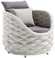 Zuo® Modern Coral Reef Gray/White Aluminum/Olefin Outdoor Accent Chair-0
