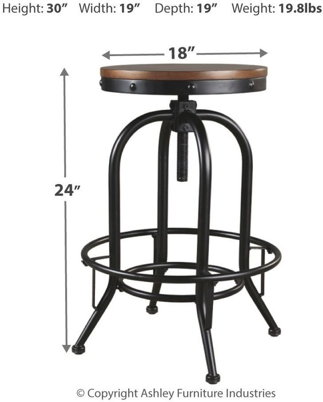 Signature Design by Ashley® Valebeck Black/Brown Bar Stool-3