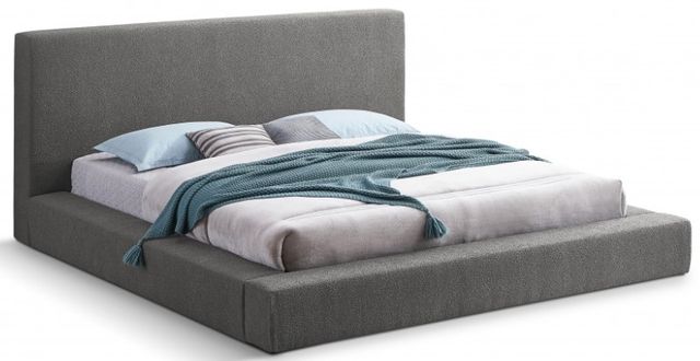 Meridian Furniture Terra Grey Boucle Queen Panel Bed-0