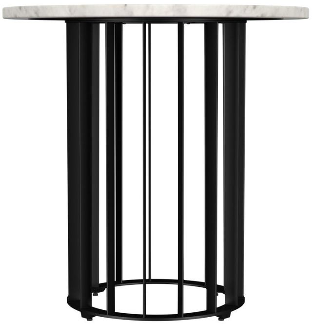 Coaster® Haven White End Table with Black Base-1